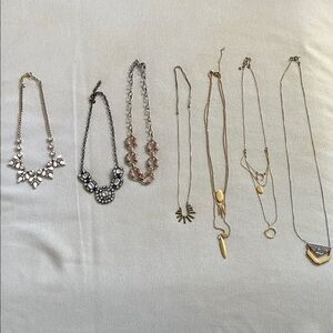 Set of 7 Statement Necklaces, Madewell and J. Crew.